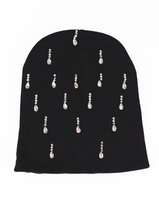 Berretto da donna nero con decorazioni