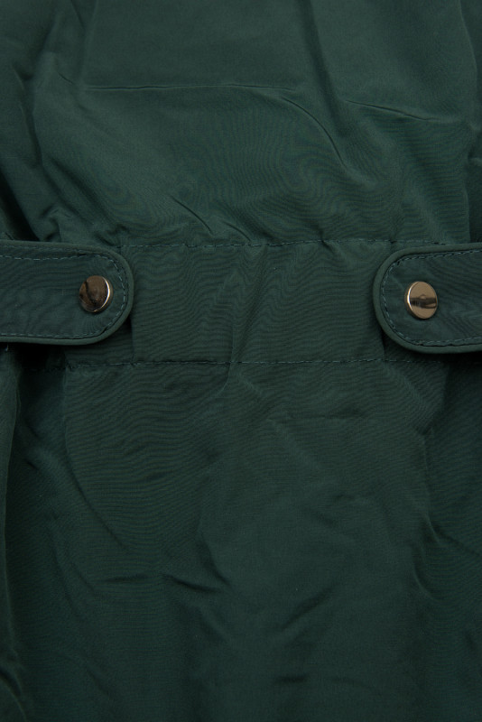 Tamno zelena zimska jakna/parka sa smeđim plišem