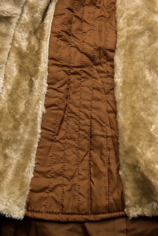 Parka marrone cammello per autunno/inverno con fodera rimovibile