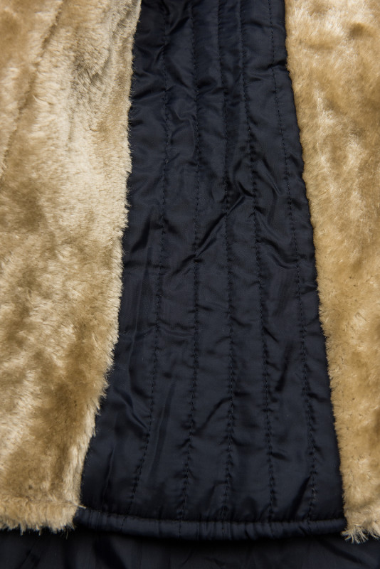 Parka blu scuro per autunno/inverno con fodera rimovibile