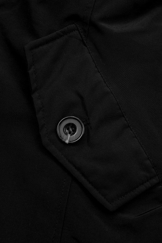 Parka nera per autunno/inverno con fodera rimovibile