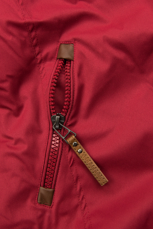 Parka invernale rosso bordeaux-grigio