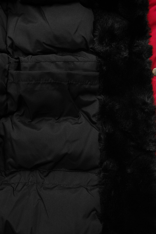 Parka invernale classico rosso/nero