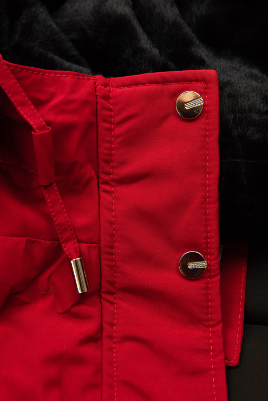 Parka invernale classico rosso/nero