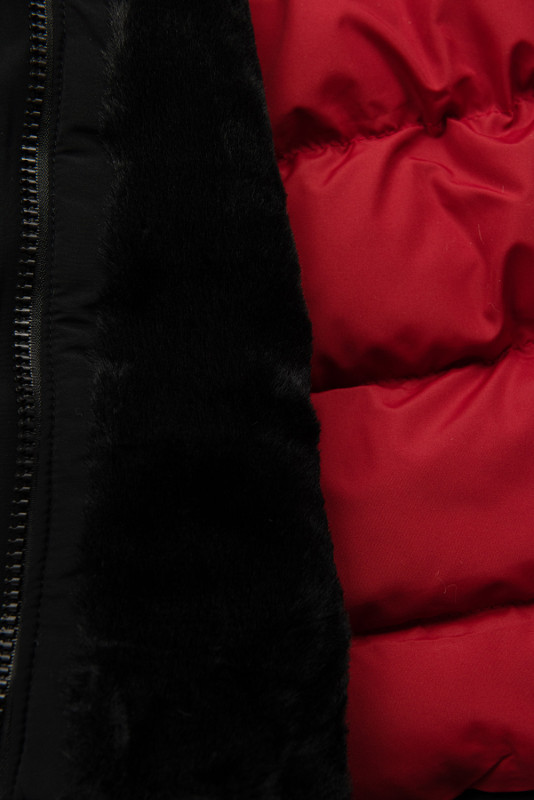 Parka invernale classico nero/rosso