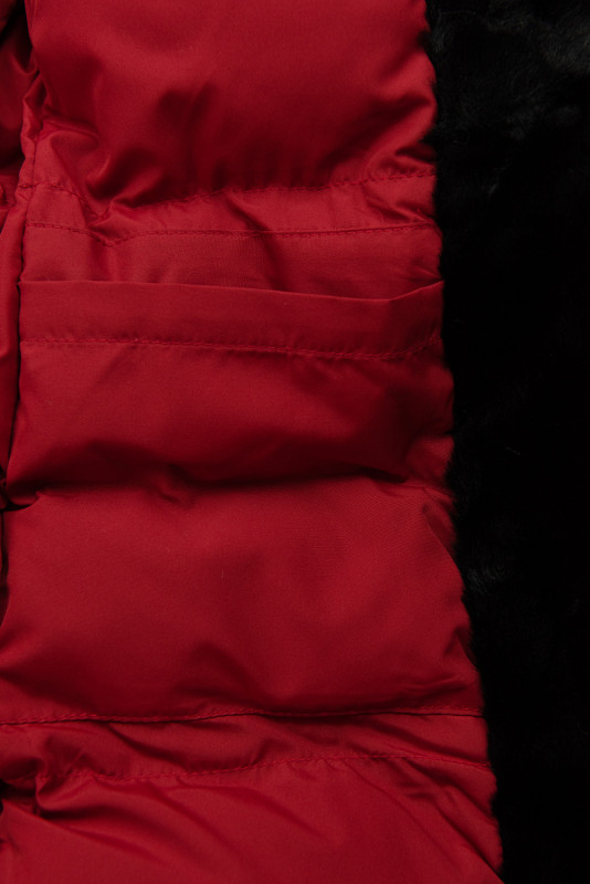 Parka invernale classico nero/rosso