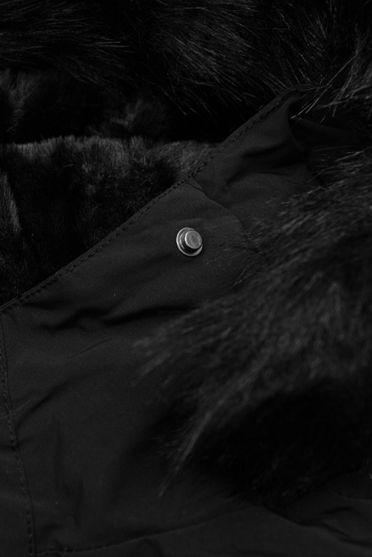 Parka nero con calda fodera nera