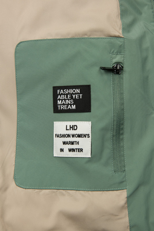Giacca verde menta estesa per autunno/inverno SPORTY
