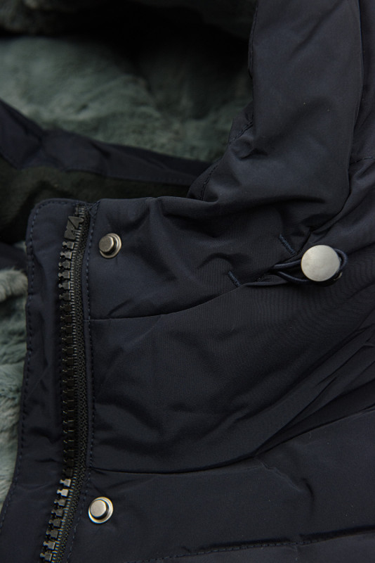 Giacca invernale blu scuro con cintura