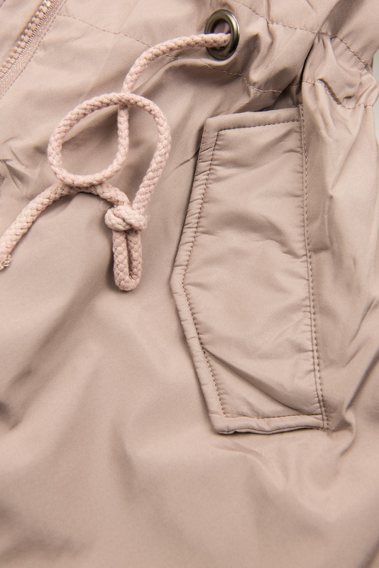Parka invernale in colore rosa antico con pelliccia
