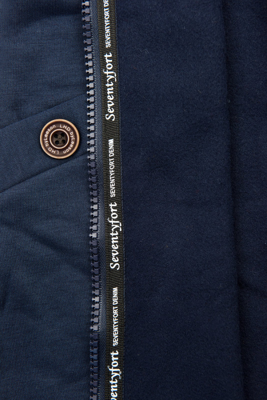 Felpa blu scuro con cappuccio fantasia