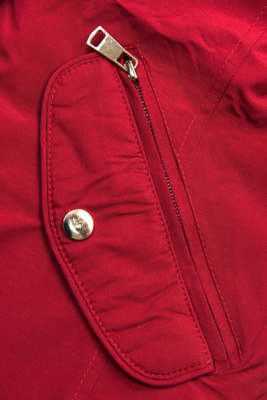 Parka doppia faccia di transizione rossa/nera