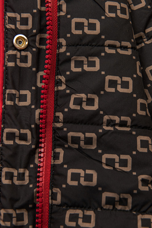 Parka doppia faccia di transizione rossa/nera