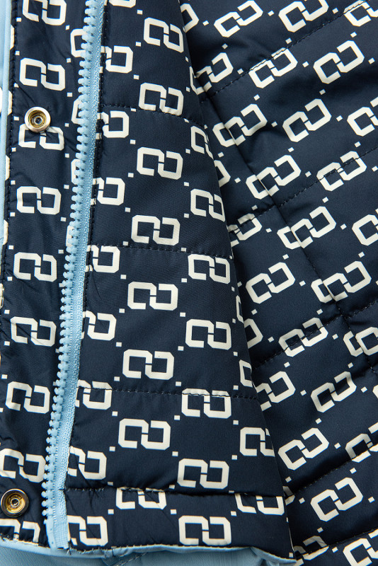 Parka doppia faccia di transizione celeste/blu scuro