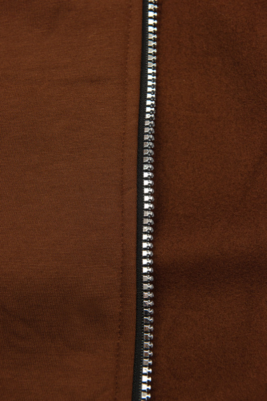 Felpa sportiva allungata marrone cioccolato