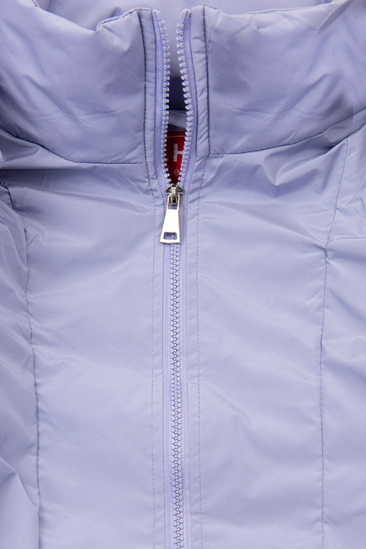 Gilet invernale viola chiaro con cappuccio