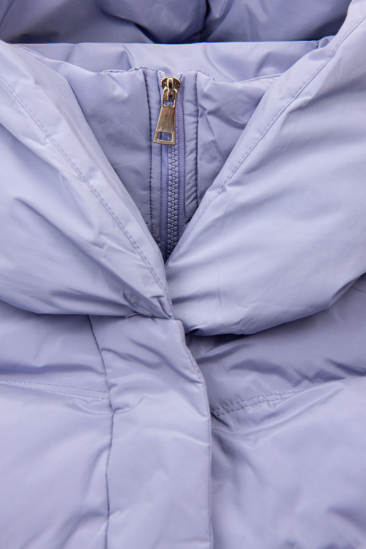 Gilet invernale viola chiaro con cappuccio