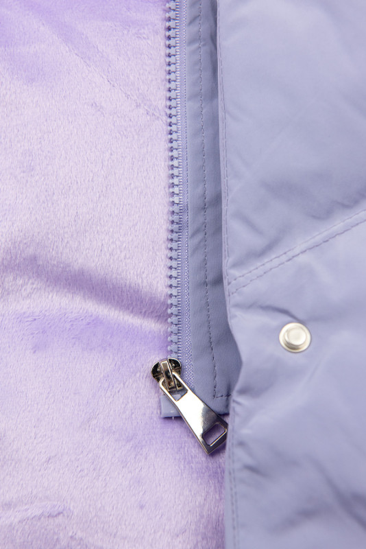 Gilet invernale viola chiaro con cappuccio