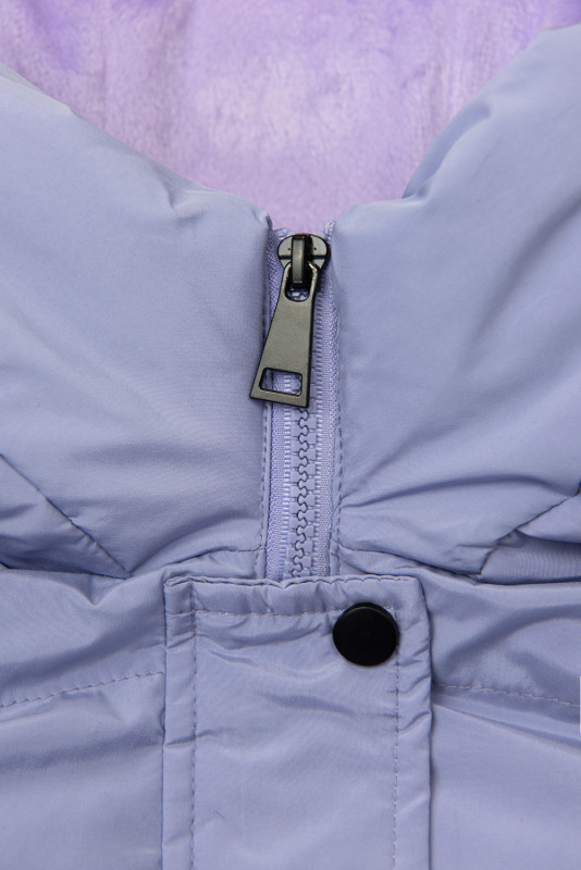 Gilet trapuntato lungo viola chiaro