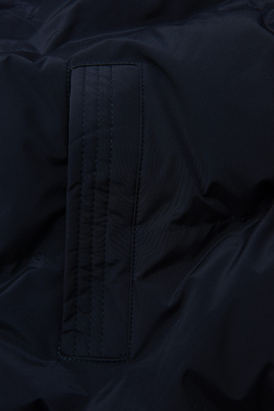 Gilet trapuntato lungo blu scuro