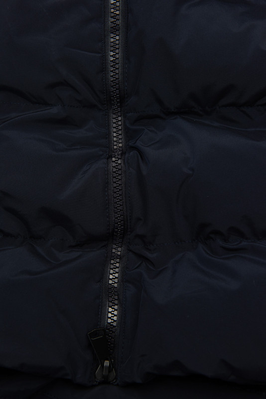 Gilet trapuntato lungo blu scuro