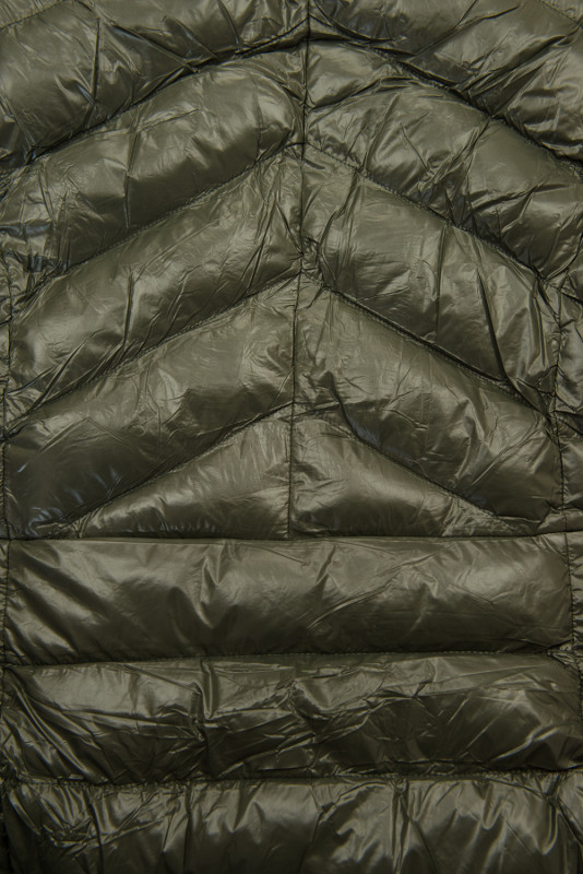 Giacca lucida kaki/beige con cintura