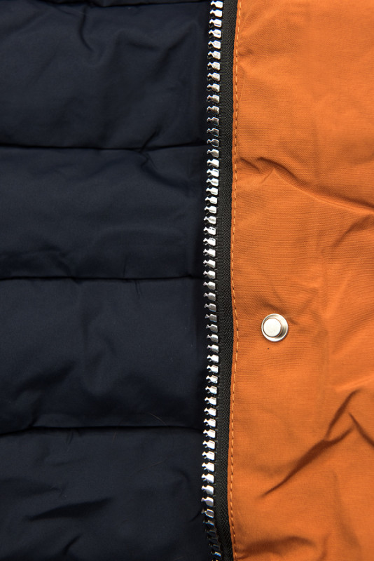 Parka invernale doppia faccia mattone/blu