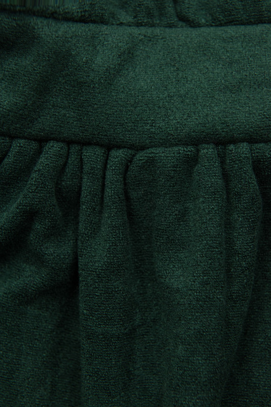 Abito corto verde scuro con pizzo