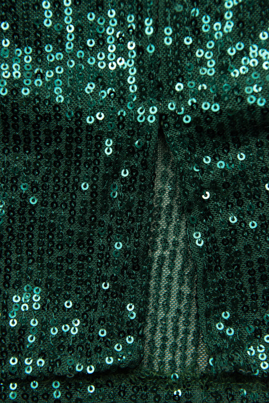 Abito verde smeraldo con paillettes