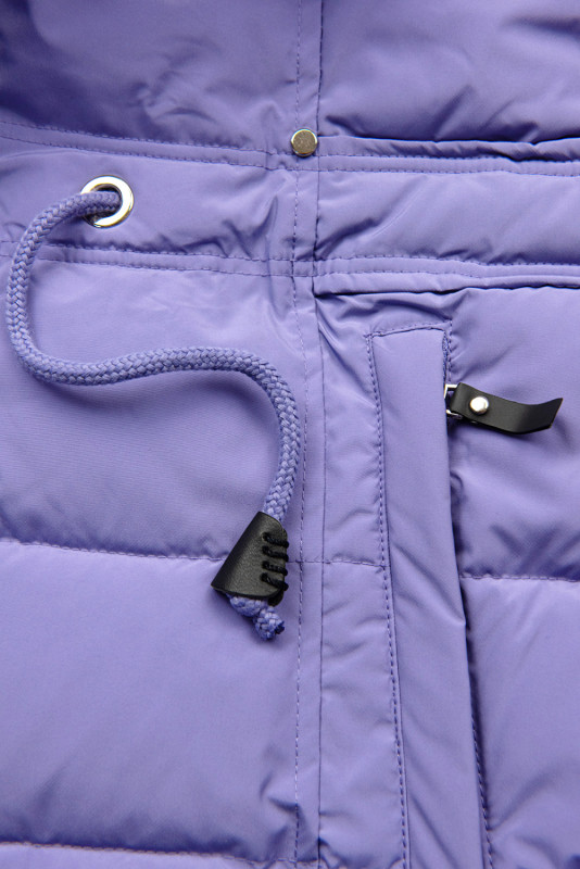 Giacca invernale viola con coulisse in vita