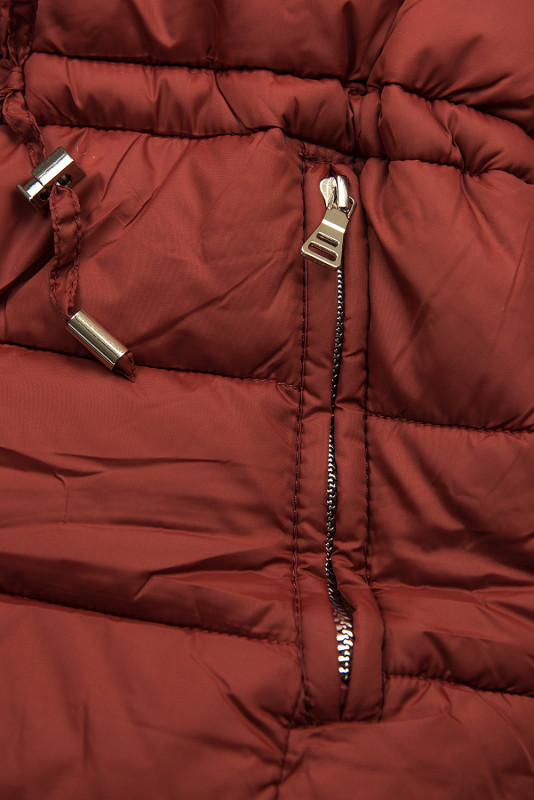 Parka invernale doppia faccia rosso mattone/marrone