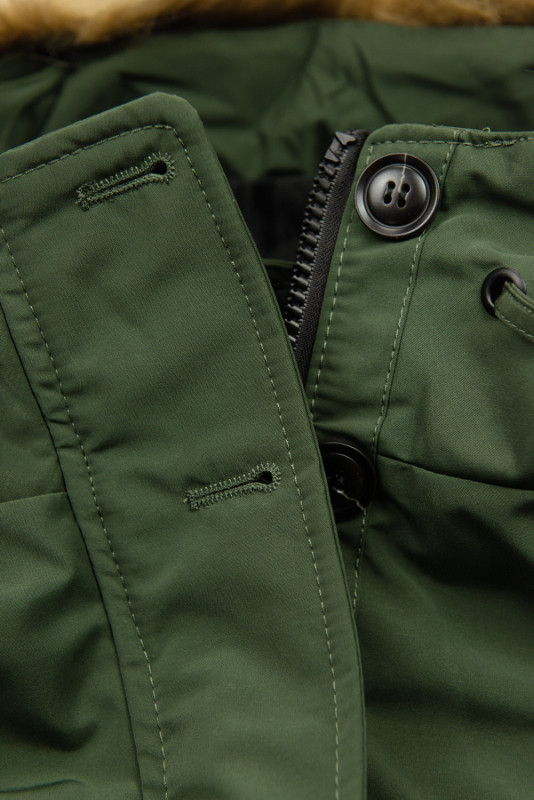 Parka verde army con ecopelliccia staccabile