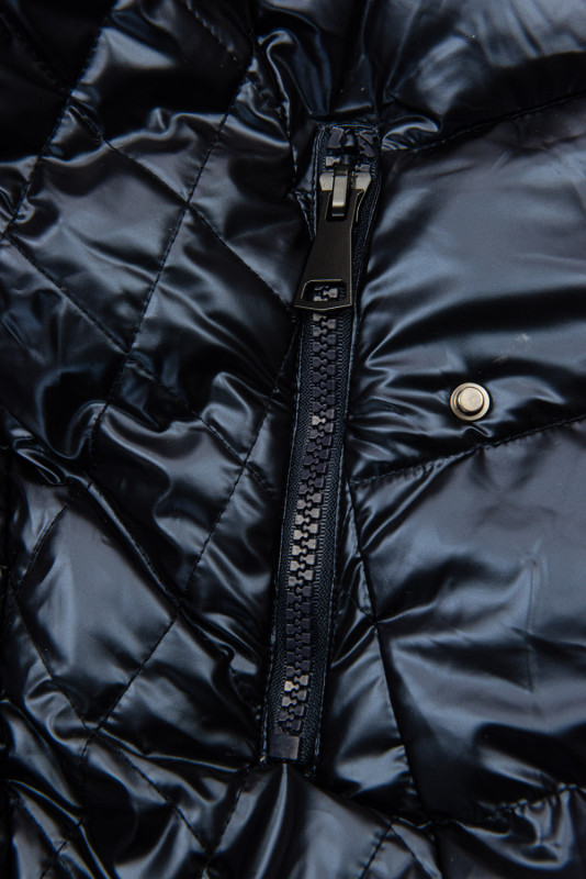 Giacca lucida trapuntata blu scuro