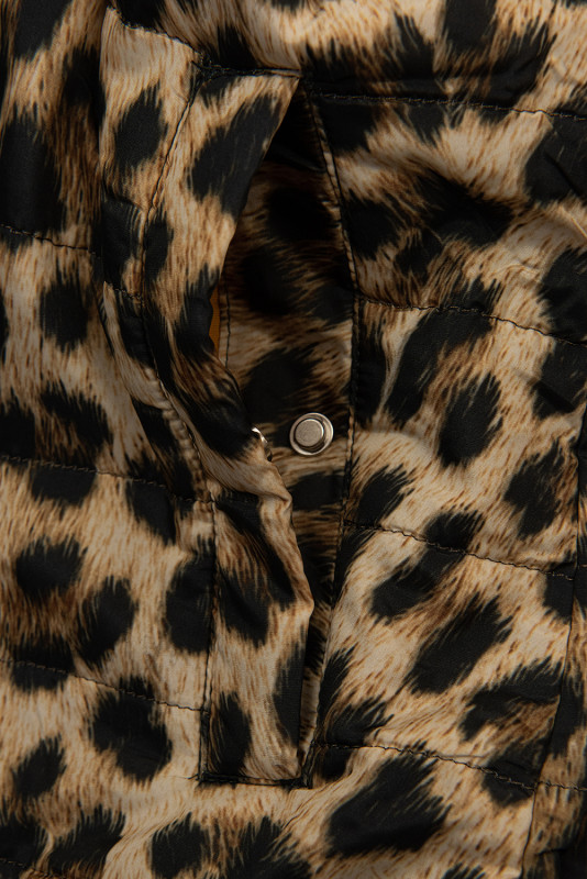 Parka reversibile giallo con fantasia leopardata