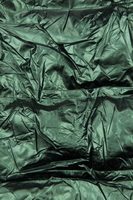 Giacca doppia faccia lucida verde smeraldo/bianco