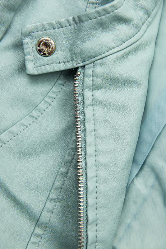 Giacca basic in similpelle baby blue