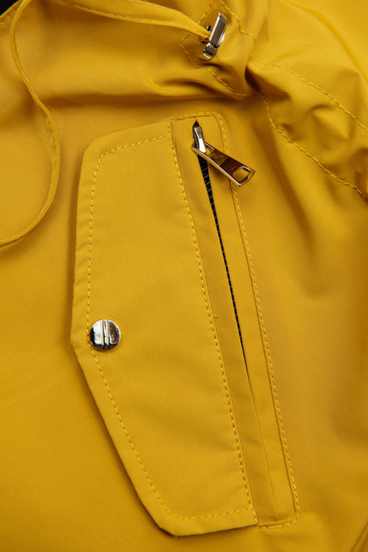 Parka doppia faccia di transizione con cappuccio giallo/nero