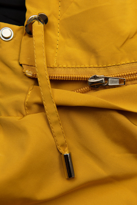 Parka doppia faccia di transizione con cappuccio giallo/nero