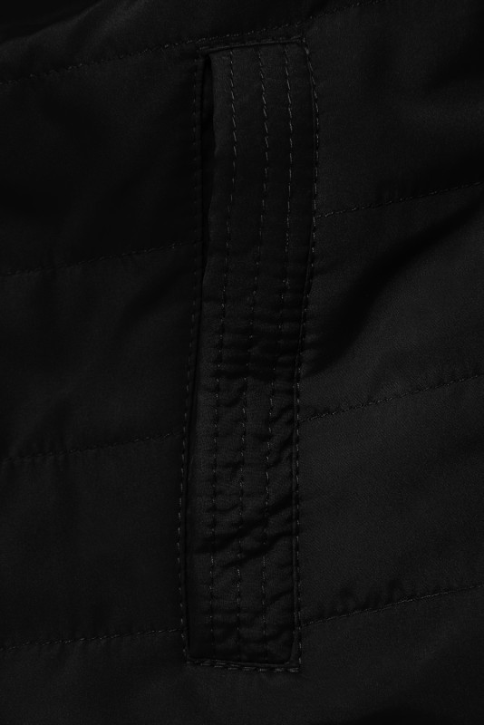Parka doppia faccia di transizione con cappuccio kaki/nero