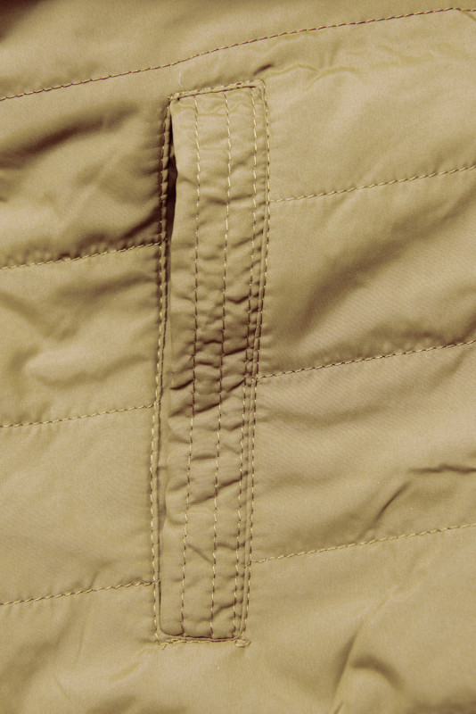 Parka doppia faccia di transizione con cappuccio grigio chiaro/sabbia