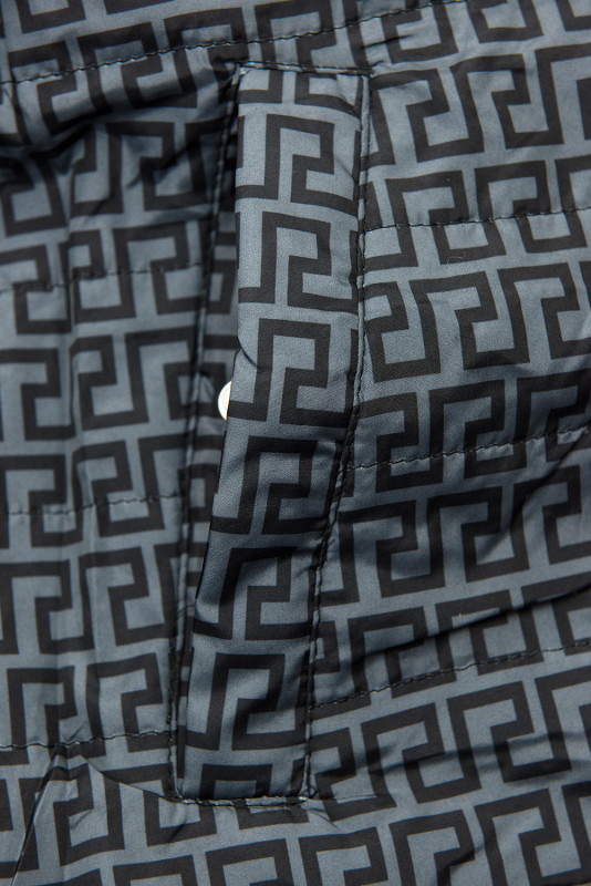 Parka doppia faccia con fantasia blu scuro/grigio