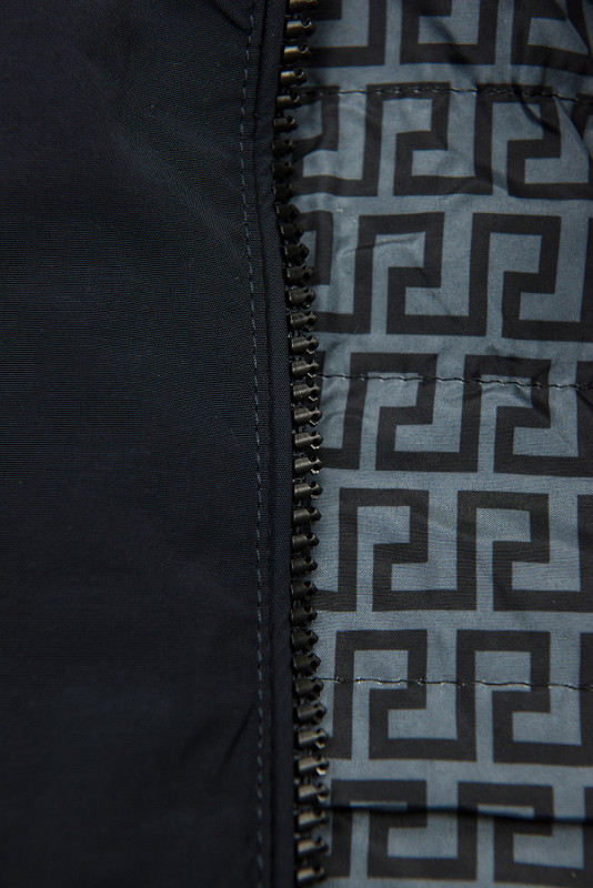 Parka doppia faccia con fantasia blu scuro/grigio