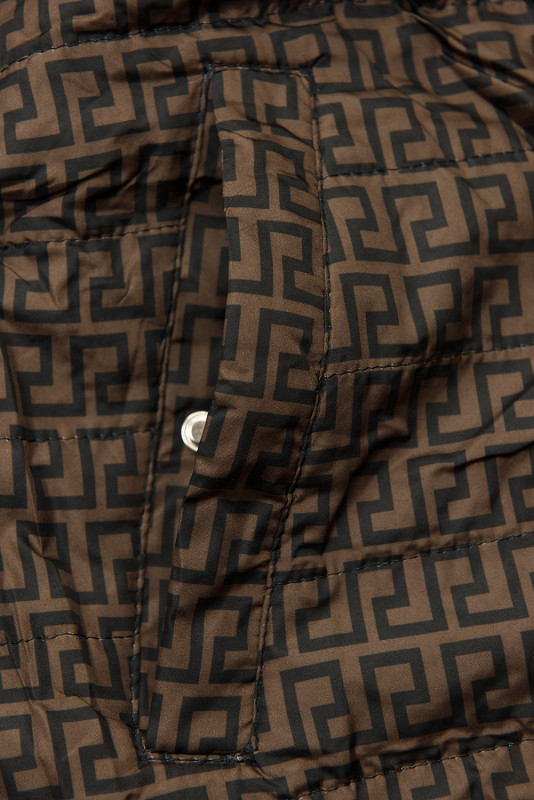 Parka doppia faccia con fantasia blu scuro/marrone