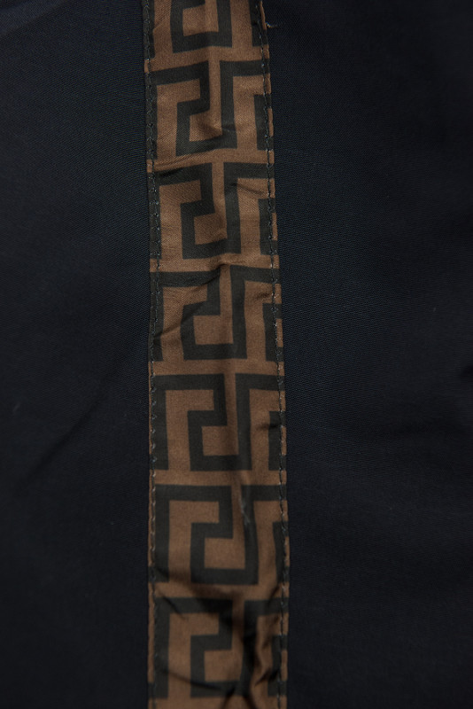 Parka doppia faccia con fantasia blu scuro/marrone