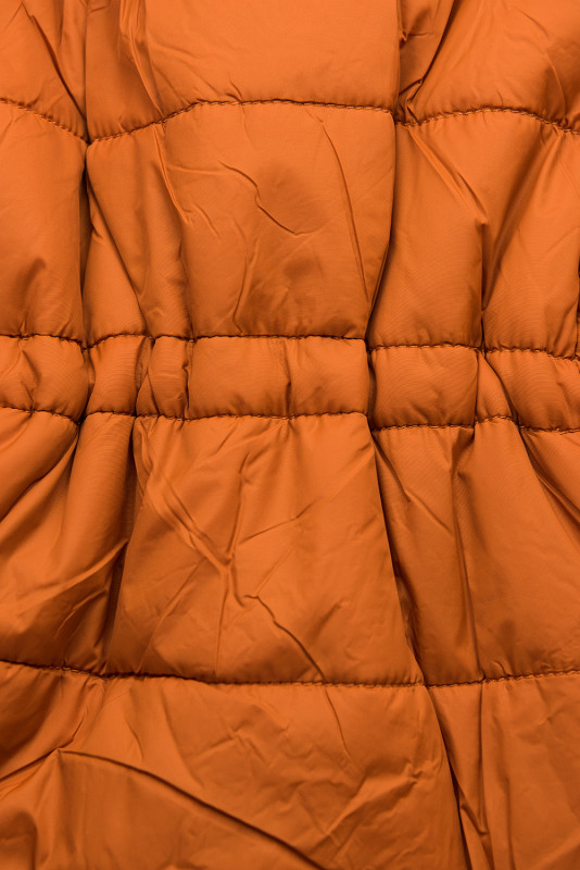 Parka invernale doppia faccia arancio scuro/marrone