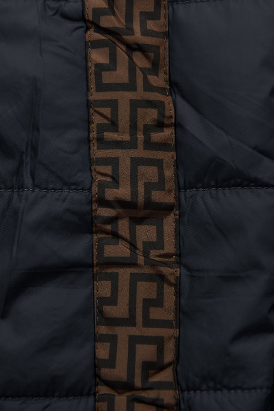 Parka invernale doppia faccia blu scuro/marrone