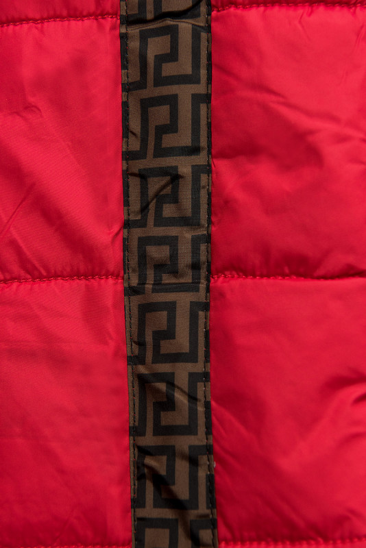 Giubbino doppia faccia rosso/marrone con imbottitura