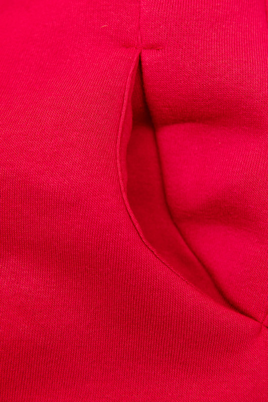 Tuta con cappuccio floreale rossa