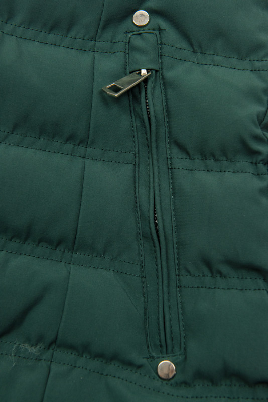 Giacca invernale verde con peluche grigio