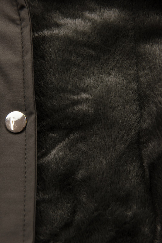 Parka kaki per bambini con pelliccia